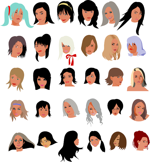 여러 스타일의 여성헤어