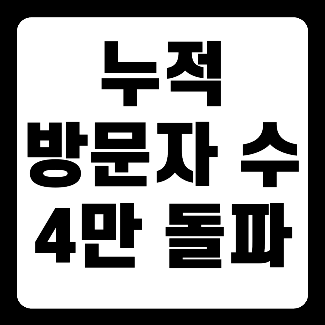 [공지] 누적 방문자 수 4만 돌파
