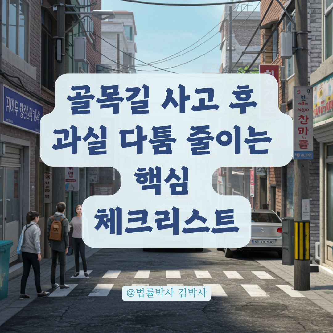 골목길 사고 후 과실 다툼 줄이려면 꼭 알아야 할 체크포인트.