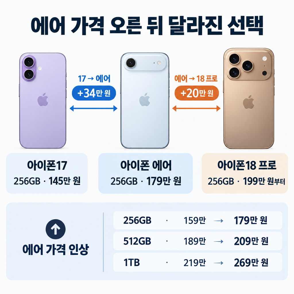 에어 가격 인상 이후 달라진 선택