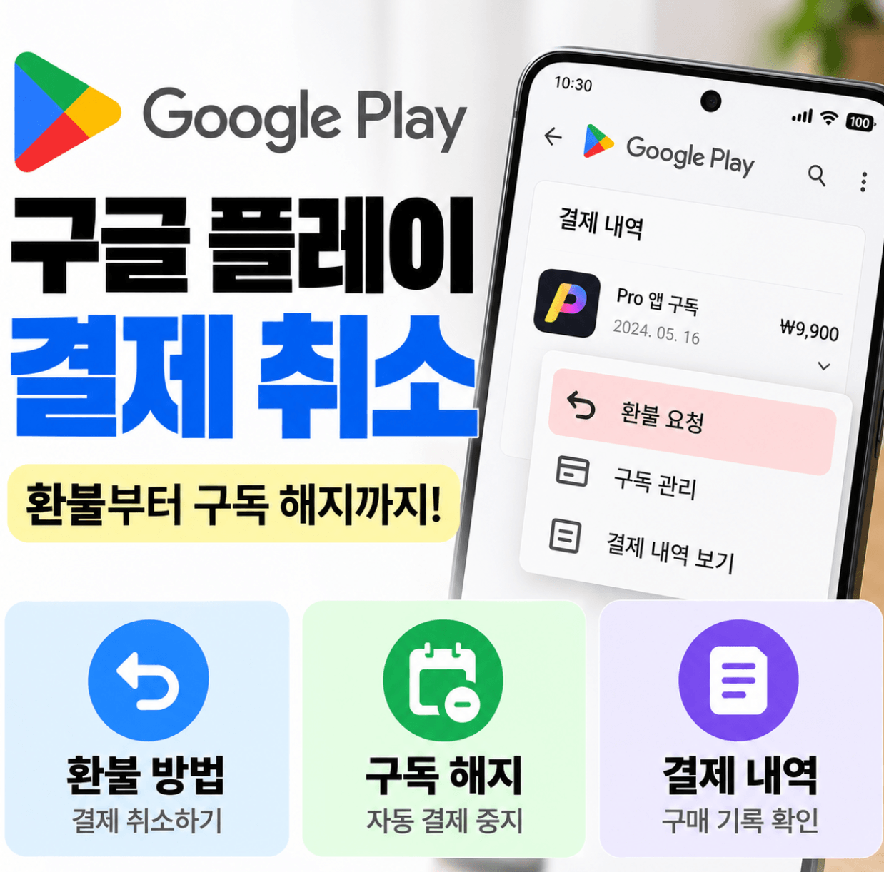 구글 플레이 결제 취소 (환불 방법, 구독 해지, 결제 내역)