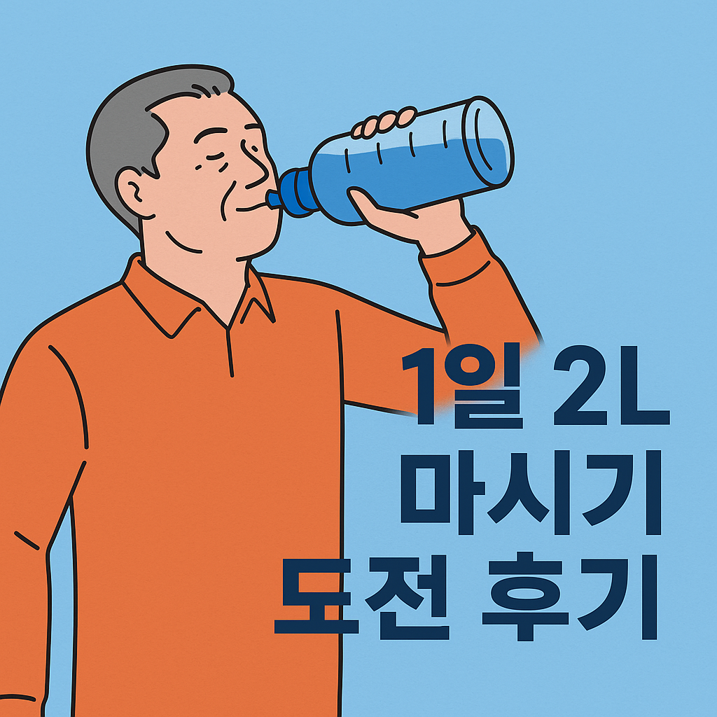 1일 2L 마시기 도전 후기