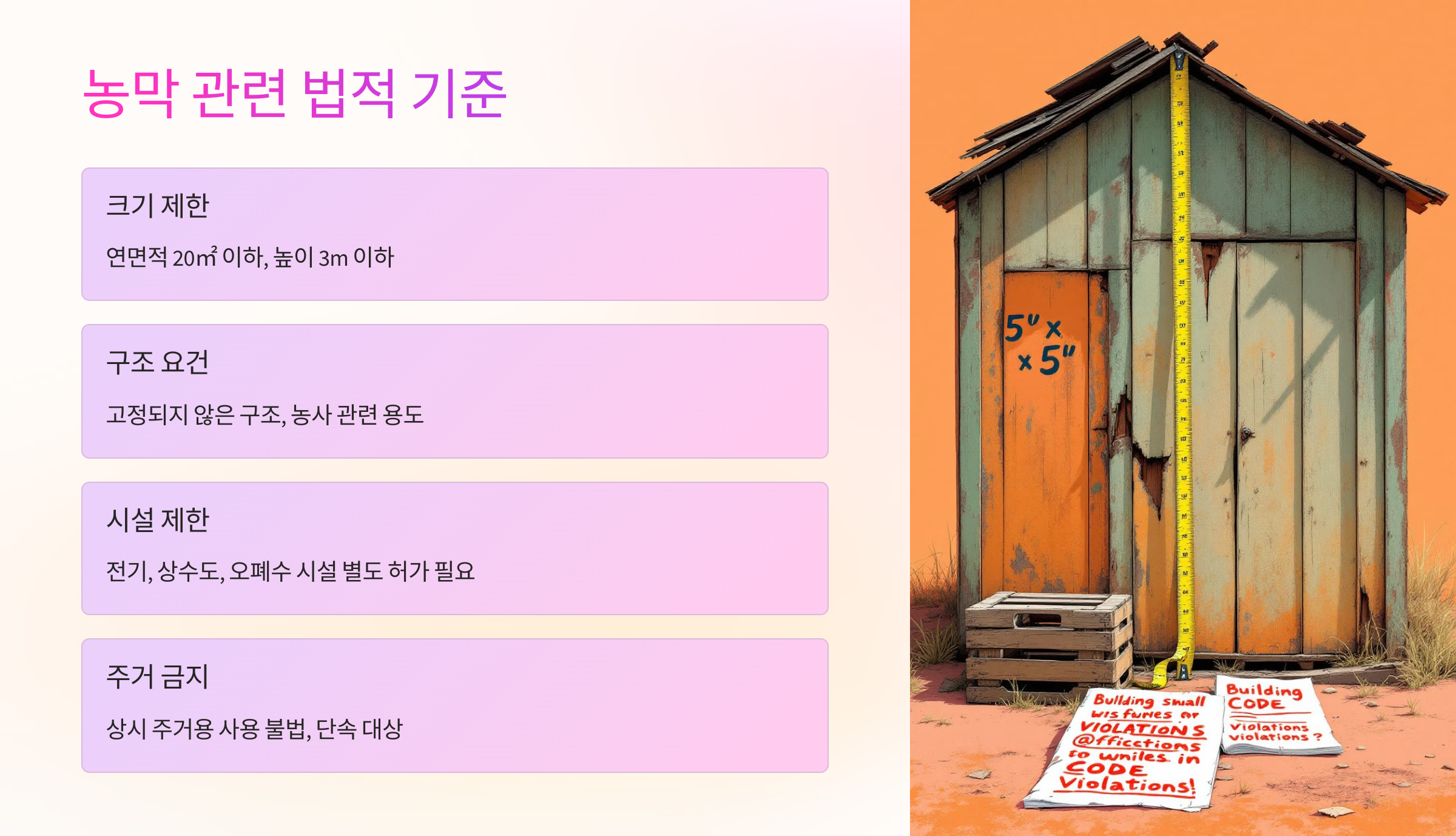 📏 농막 관련 법적 기준