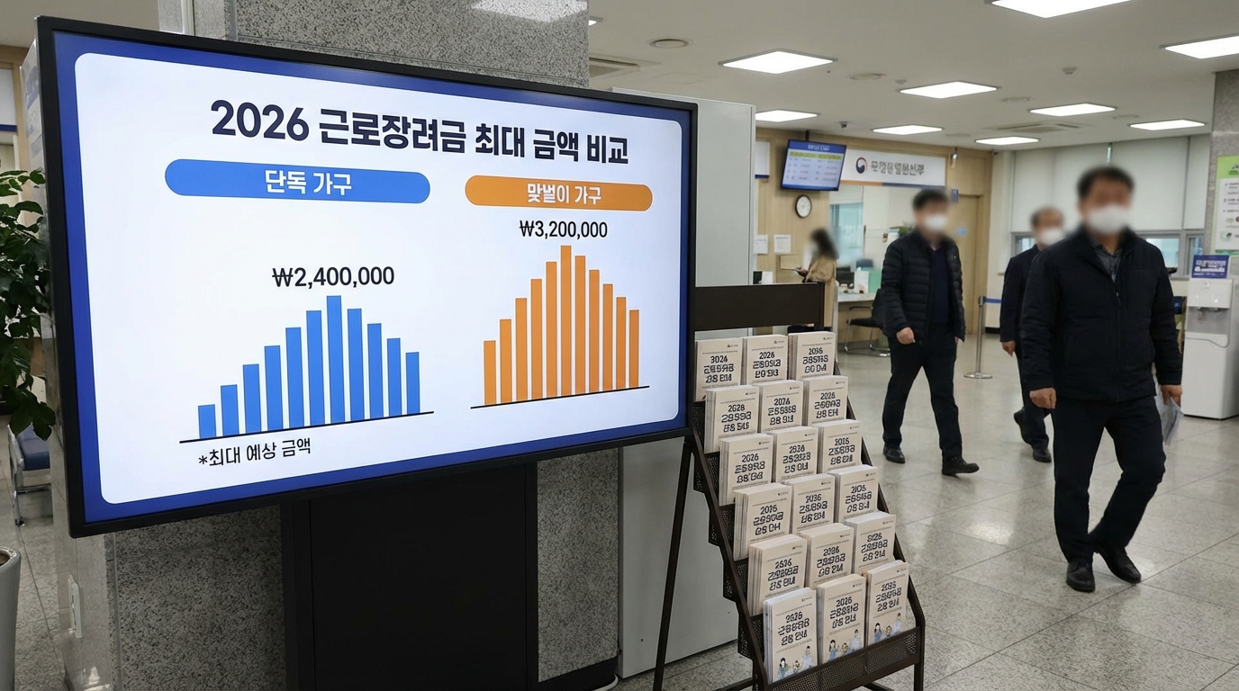 2026 근로장려금 단독 가구 홑벌이 맞벌이 최대 지급 금액 비교