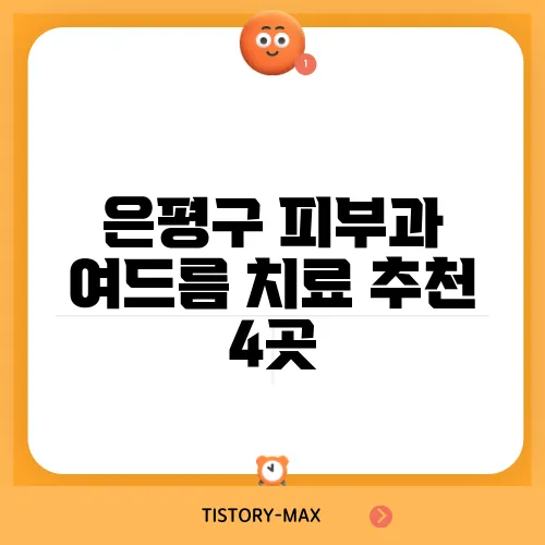 은평구 피부과 여드름 치료 추천 4곳