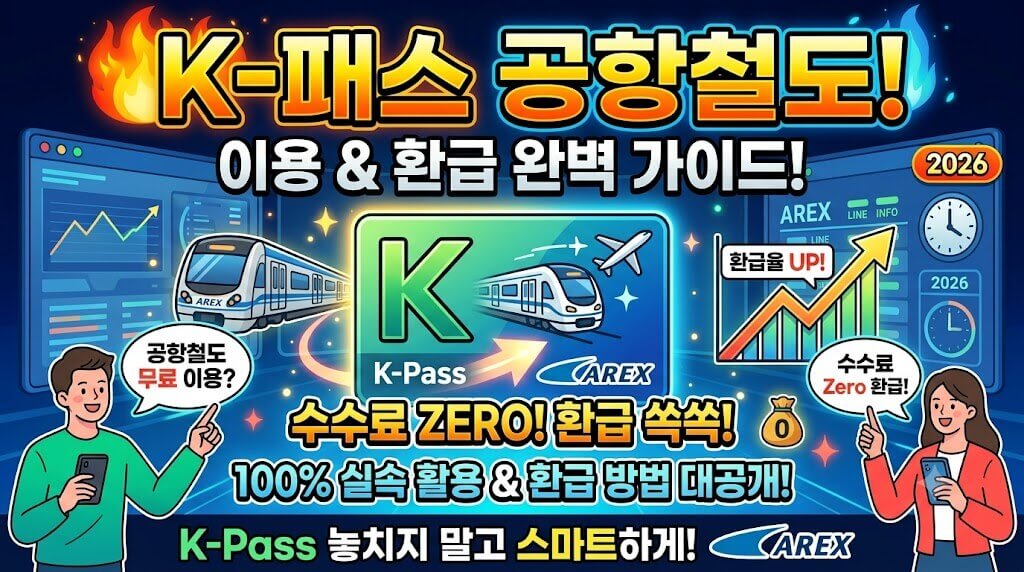 K-패스 공항철도 환급 신청 및 적용 구간 안내 이미지