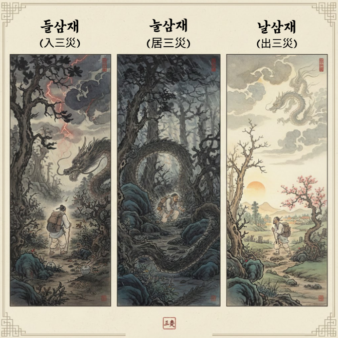 삼재의 3년 흐름 (들삼재, 눌삼재, 날삼재)