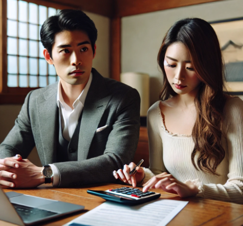 전세대출관련 신혼부부의 고민하는 사진