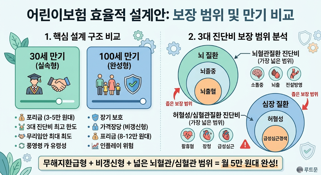 어린이보험 추천 설계안: 월 5만 원대로 준비하는 태아&middot;자녀 보장 자산
