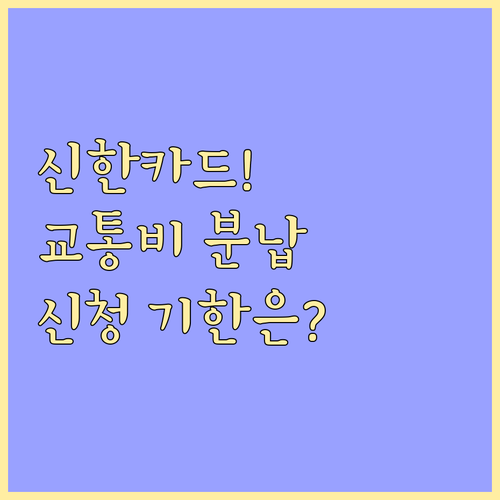 신한카드 후불교통비 분할납부 대상과 ..