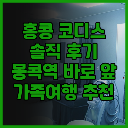 코디스 홍콩 솔직 후기 몽콕역 바로 ..