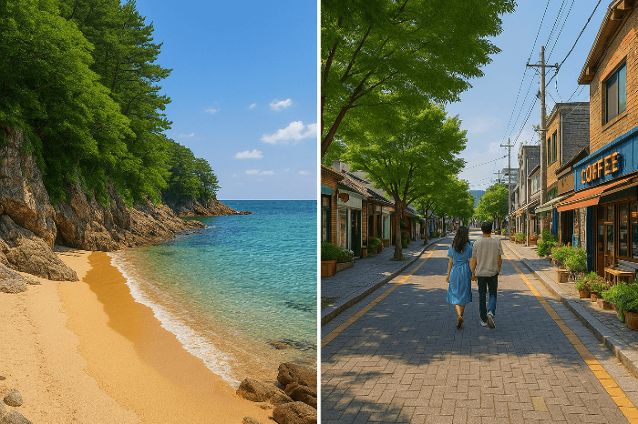 숨은 해변과 감성 거리