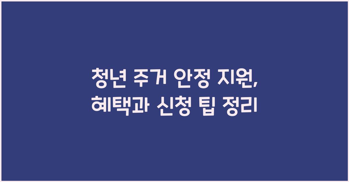 청년 주거 안정 지원