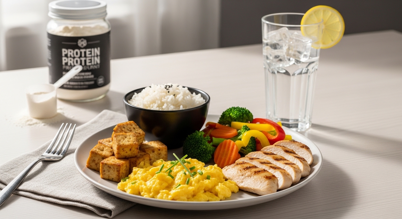 단백질이 풍부한 한 기 식단