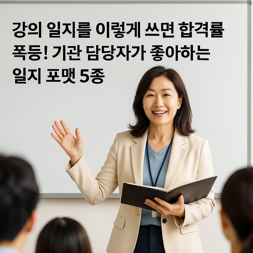 기관 담당자가 좋아하는 일지 포맷 5종