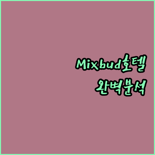 Mixbud 호텔 완벽 분석 숙소 규..