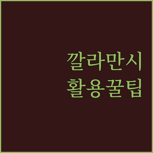 비타민 충전 돕는 데이앤 깔라만시 원..