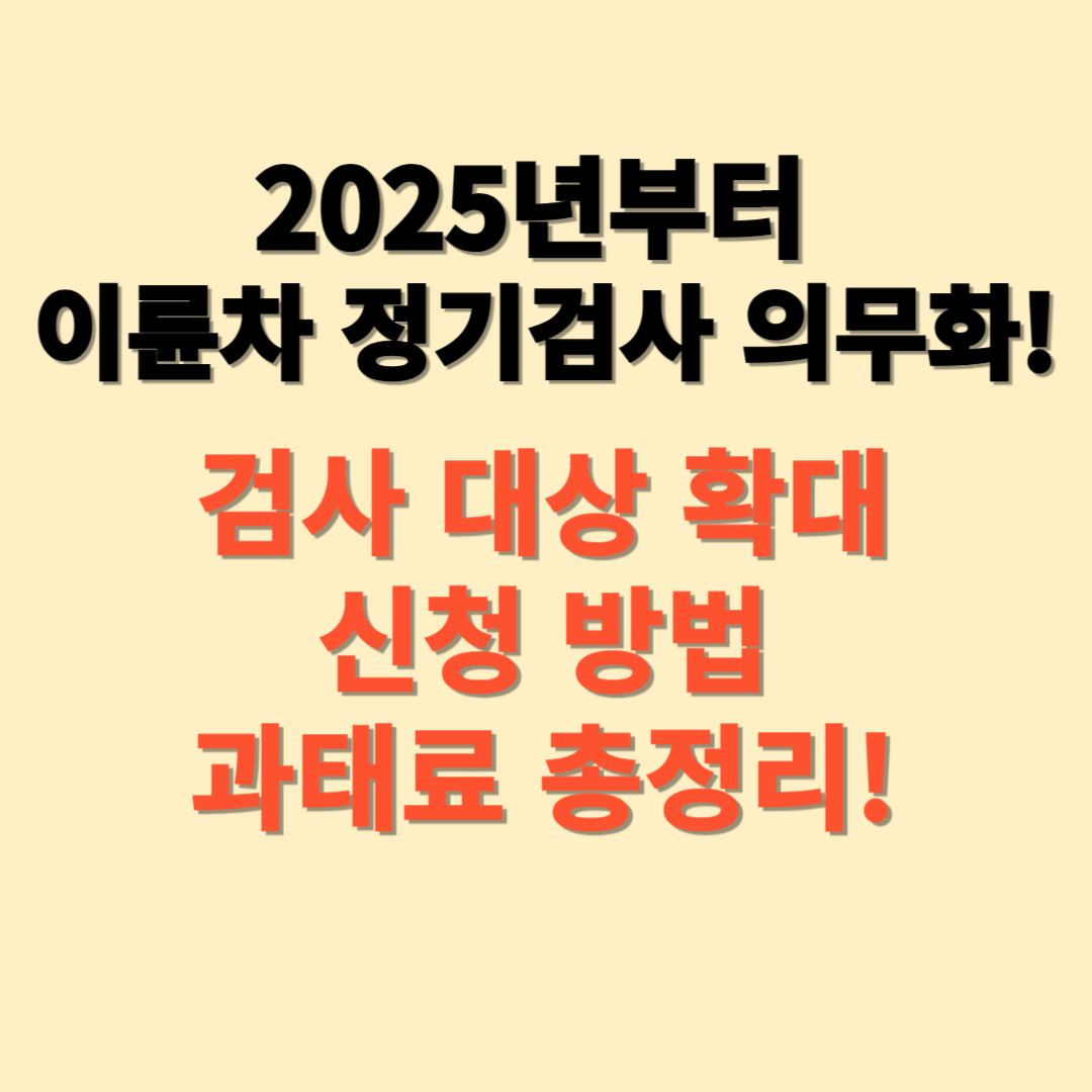 2025년 이륜차 정기검사 변경사항 총정리! 대상, 신청방법, 과태료까지