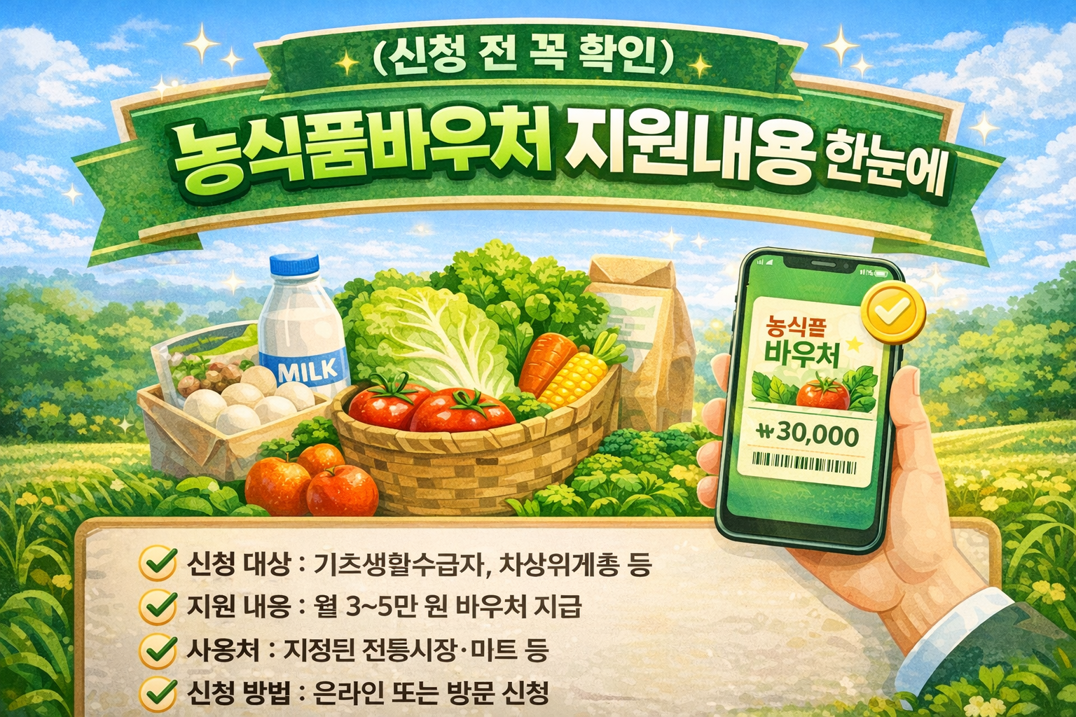 농식품바우처 지원내용 관련 사진