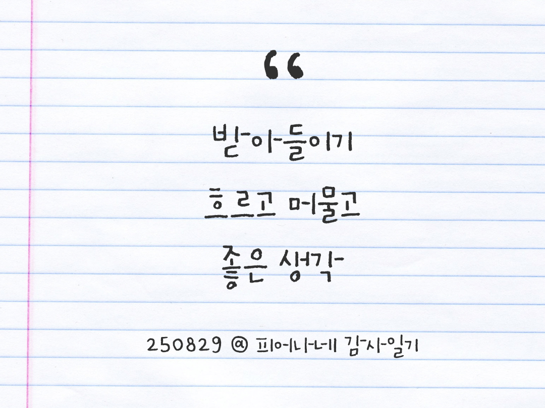 25년 8월 29일 오늘 내 마음 기록하기 감사노트, 감사를 통해 발견한 행복, 오늘 감사한 순간들 by 피어나네 감사일기