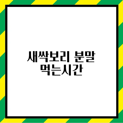 새싹보리 분말 먹는시간