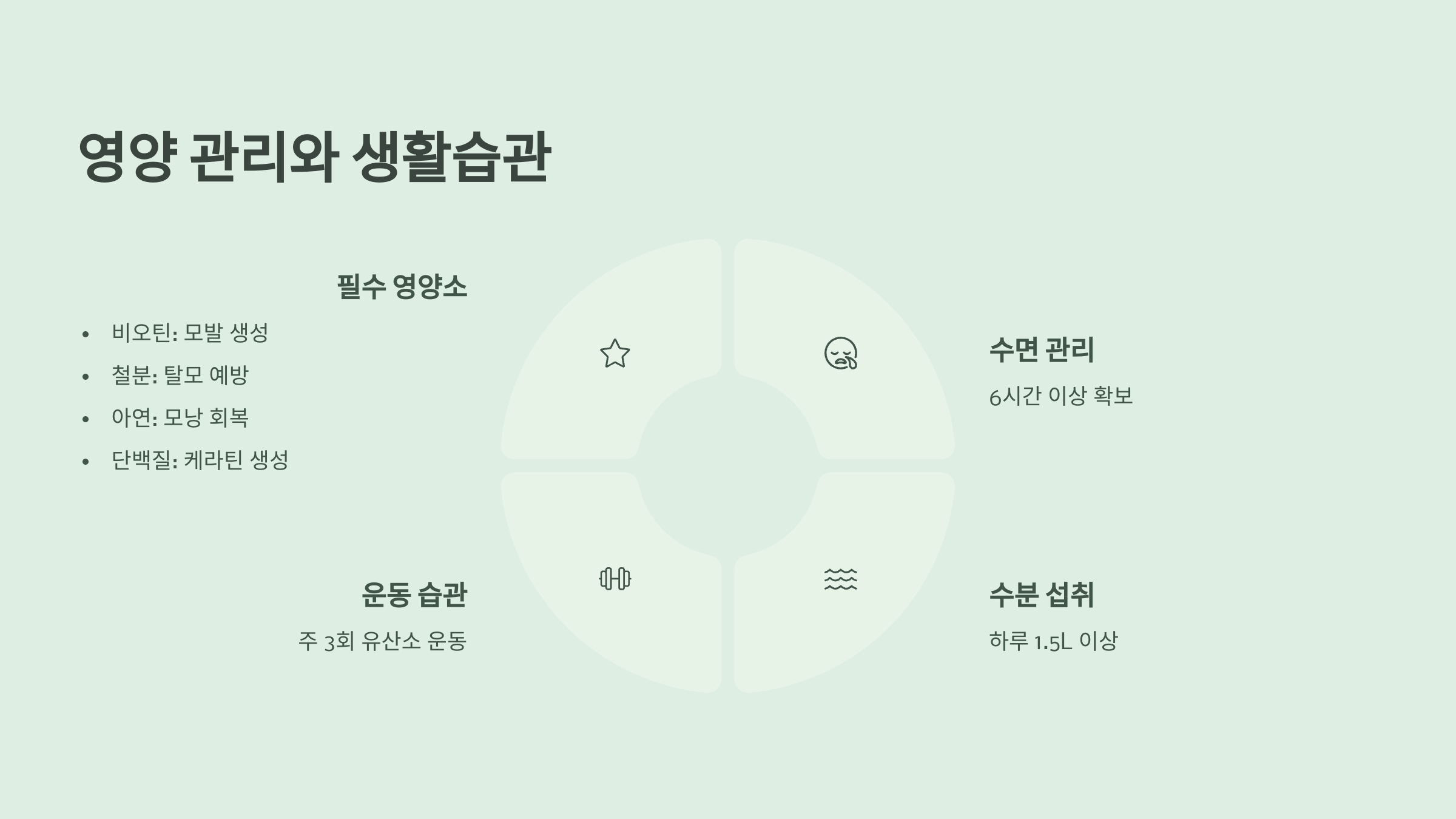 영양 관리와 생활습관