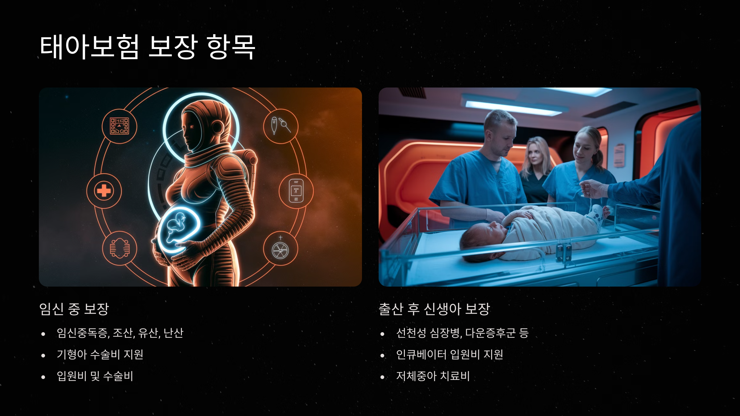 태아보험이 보장하는 항목