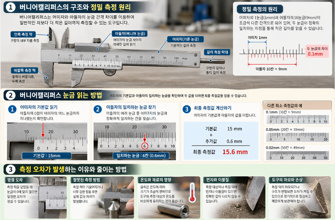 버니어캘리퍼스의 정밀 측정 원리, 작은 길이까지 정확하게 재는 과학