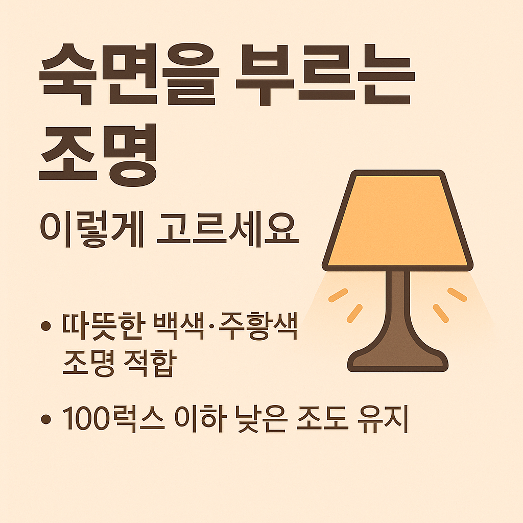 수면을 위한 조명 선택법