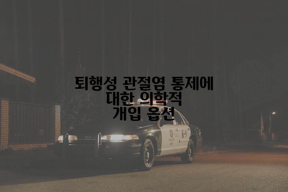 퇴행성 관절염 통제에 대한 의학적 개입 옵션