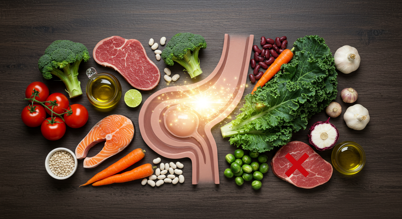 전립선 건강에 좋은 음식과 나쁜 음식에 관한 그림