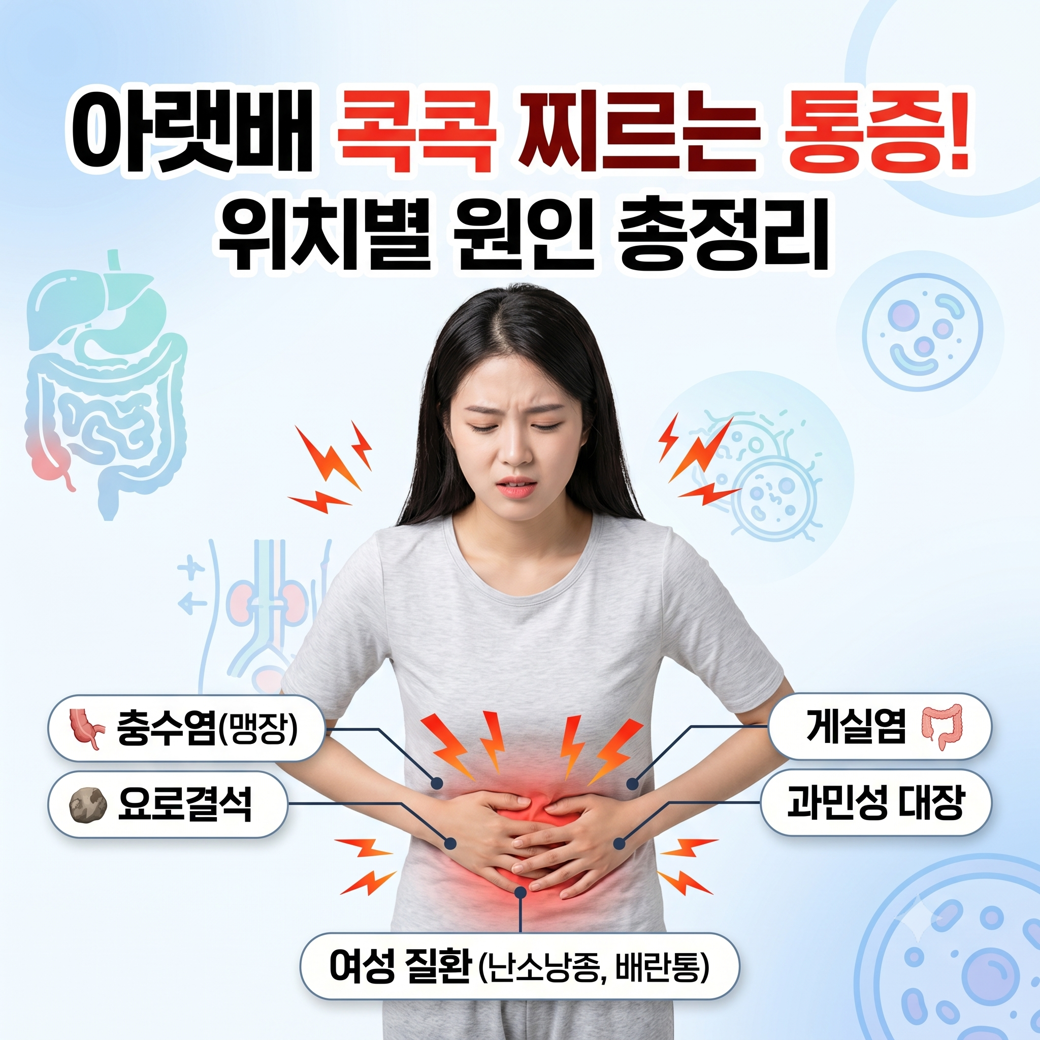 아랫배 찌르는 통증 원인 위치별 의심 질환 총정리