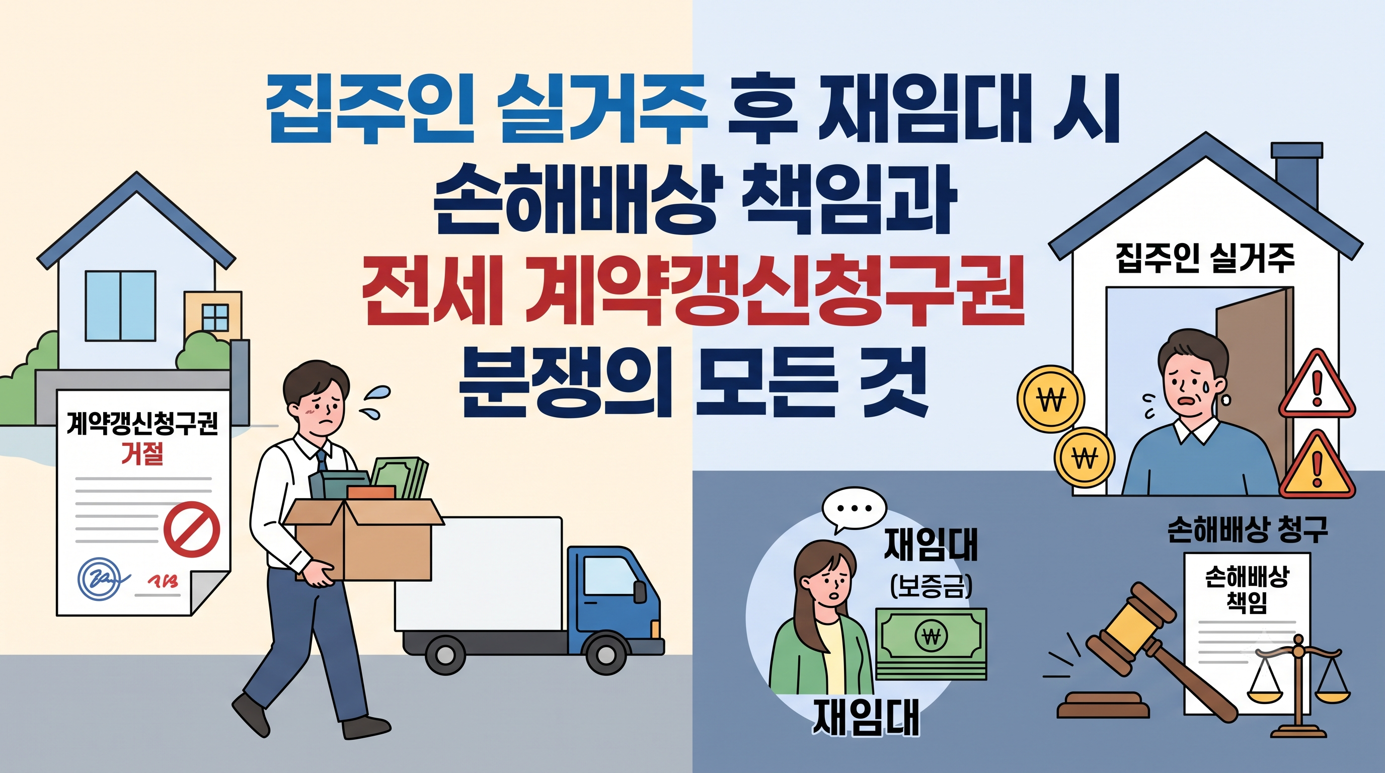 집주인 실거주 후 재임대 시 손해배상 책임과 전세 계약갱신청구권 분쟁의 모든 것