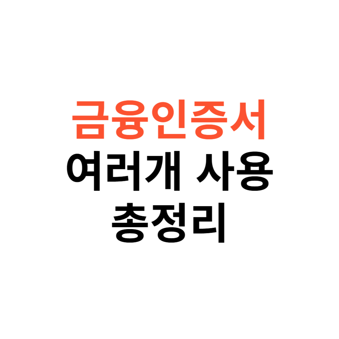 여러 개의 금융인증서