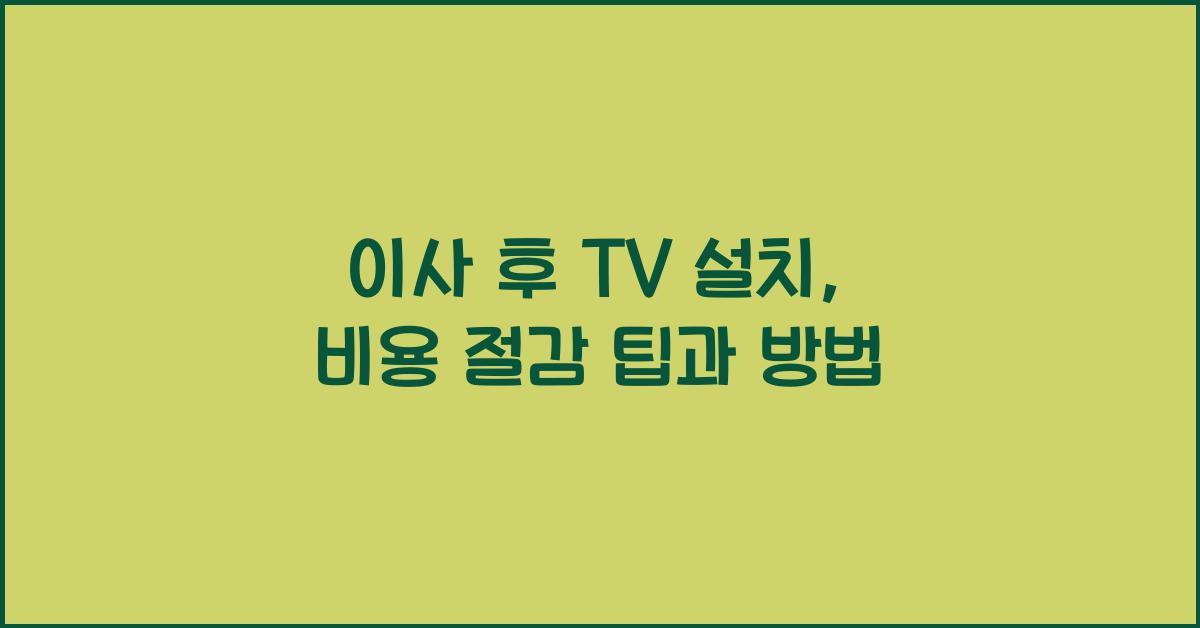 이사 후 TV 설치