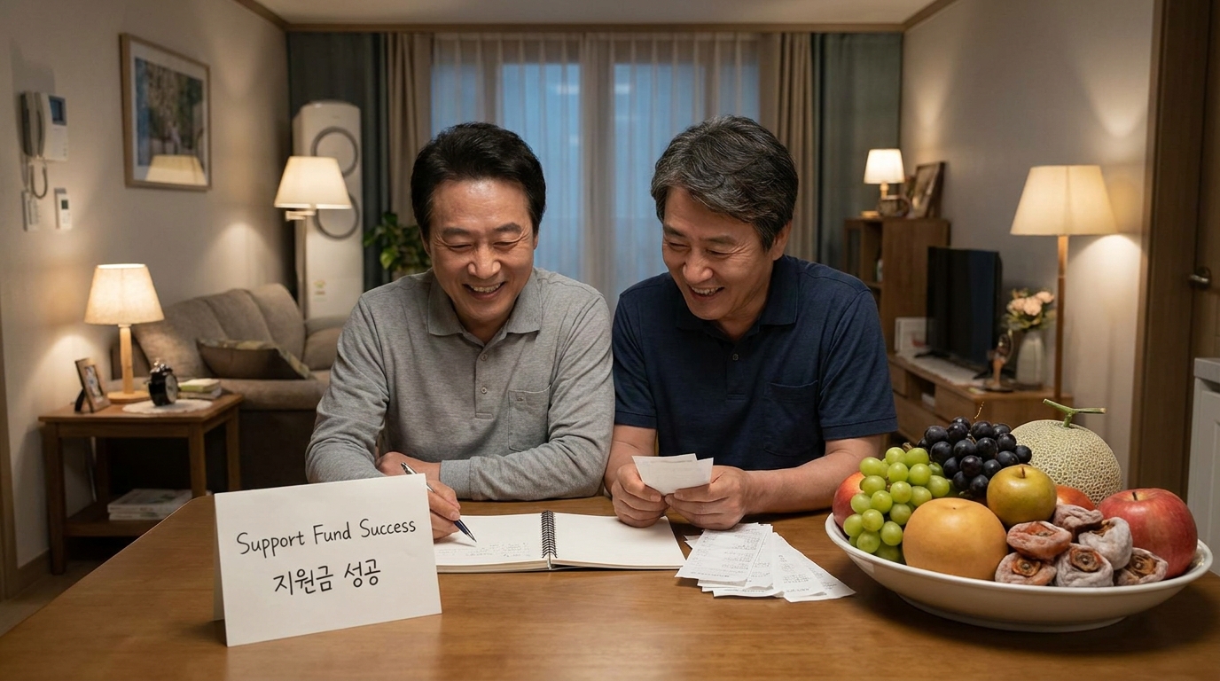 근로장려금 최대 330만 원 수령 후 가계 경제를 계획하는 한국인 가족