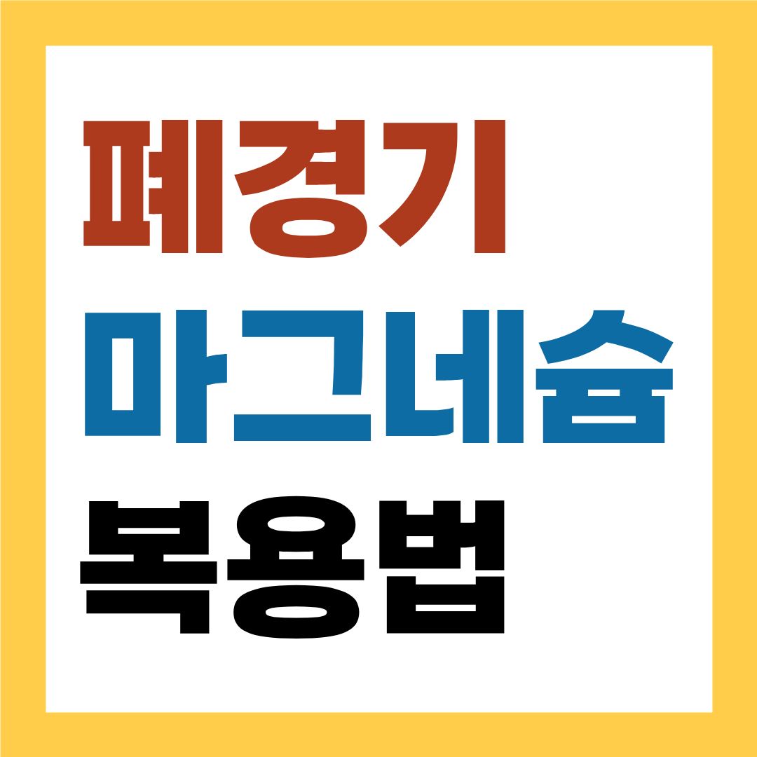 폐경기 마그네슘 복용법