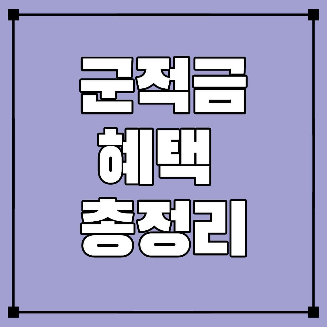 군적금 혜택 총정리