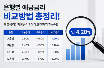 2026 예금금리 비교분석 방법 7가지! 은행별 금리 제대로 보는 꿀팁