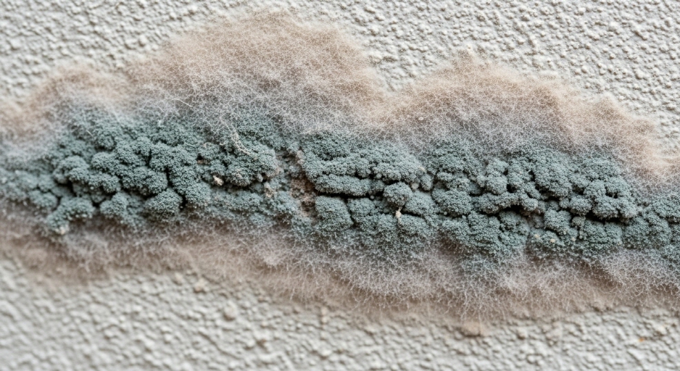 벽면 곰팡이와 먼지 클로즈업