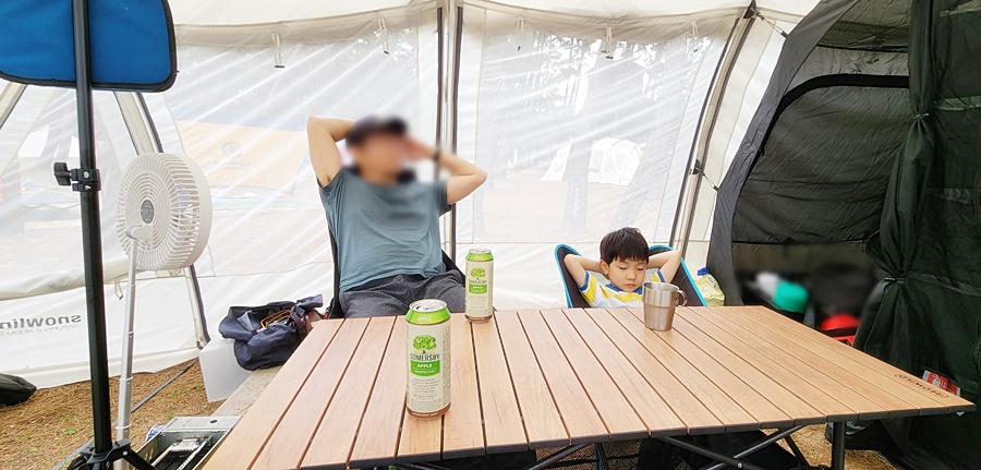 하얀 메쉬창이라 안에서 밖을 볼때 흐릿하게 보임