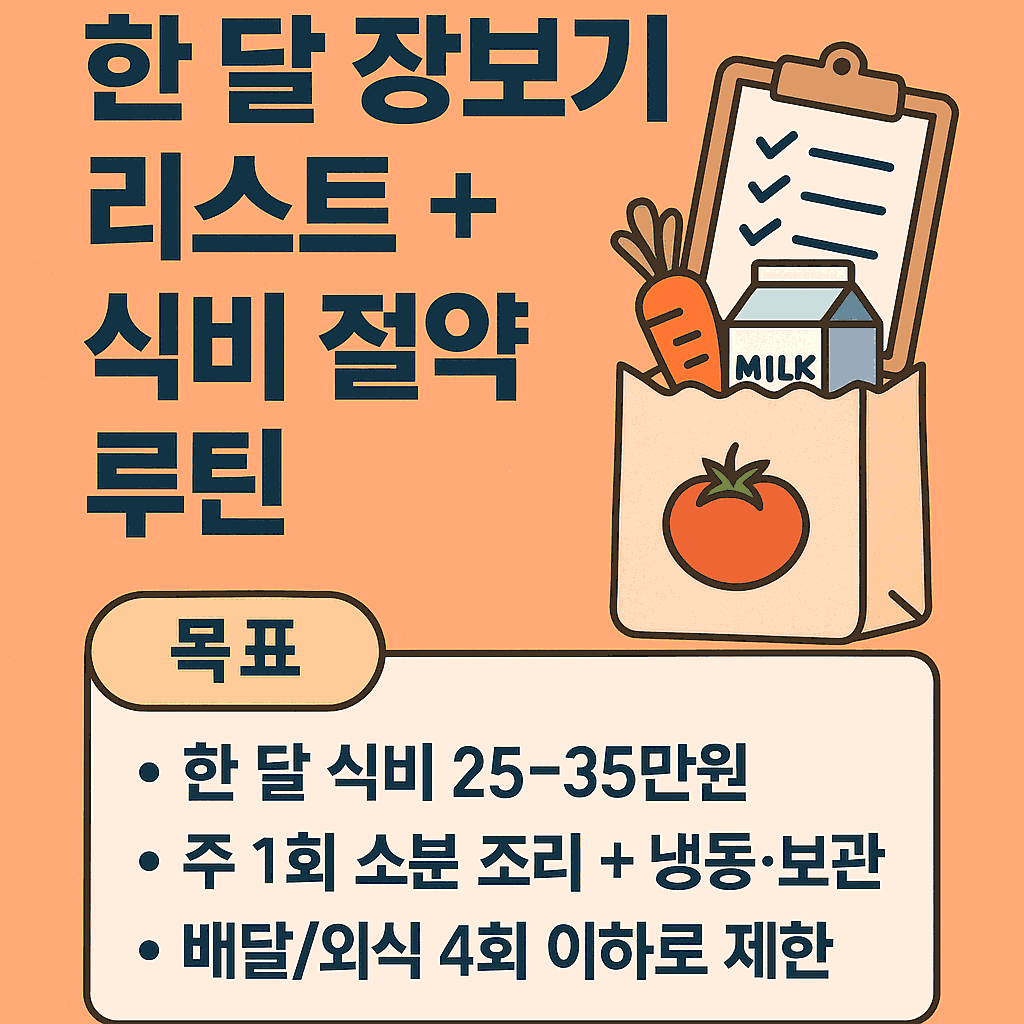 한달 장보기 리스트 + 식비 절약 루틴