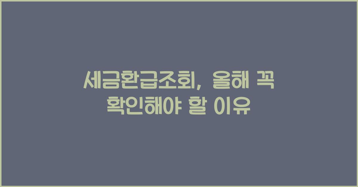 세금환급조회