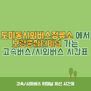 도마동시외버스정류소에서 보령종합터미널 가는 시외버스 시간표 최신정보