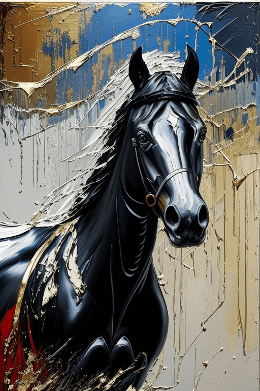 Playground AI로 생성한 그림(3) - 검은 말