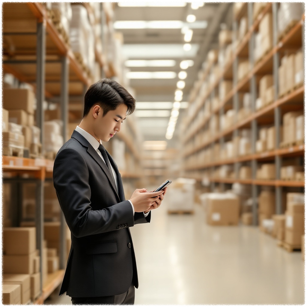 물류센터 관리자 알림 확인하는 이미지