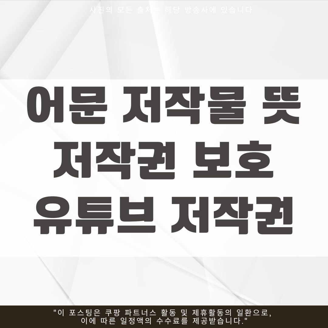 어문 저작물 뜻 저작권 보호 유튜브 저작권