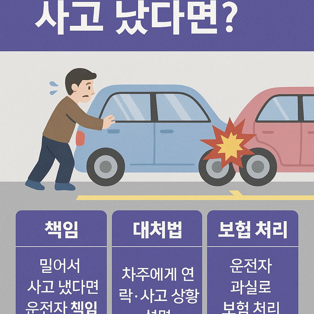이중 주차 밀다가 사고 났다면? 책임, 대처법, 보험 처리 총정리!