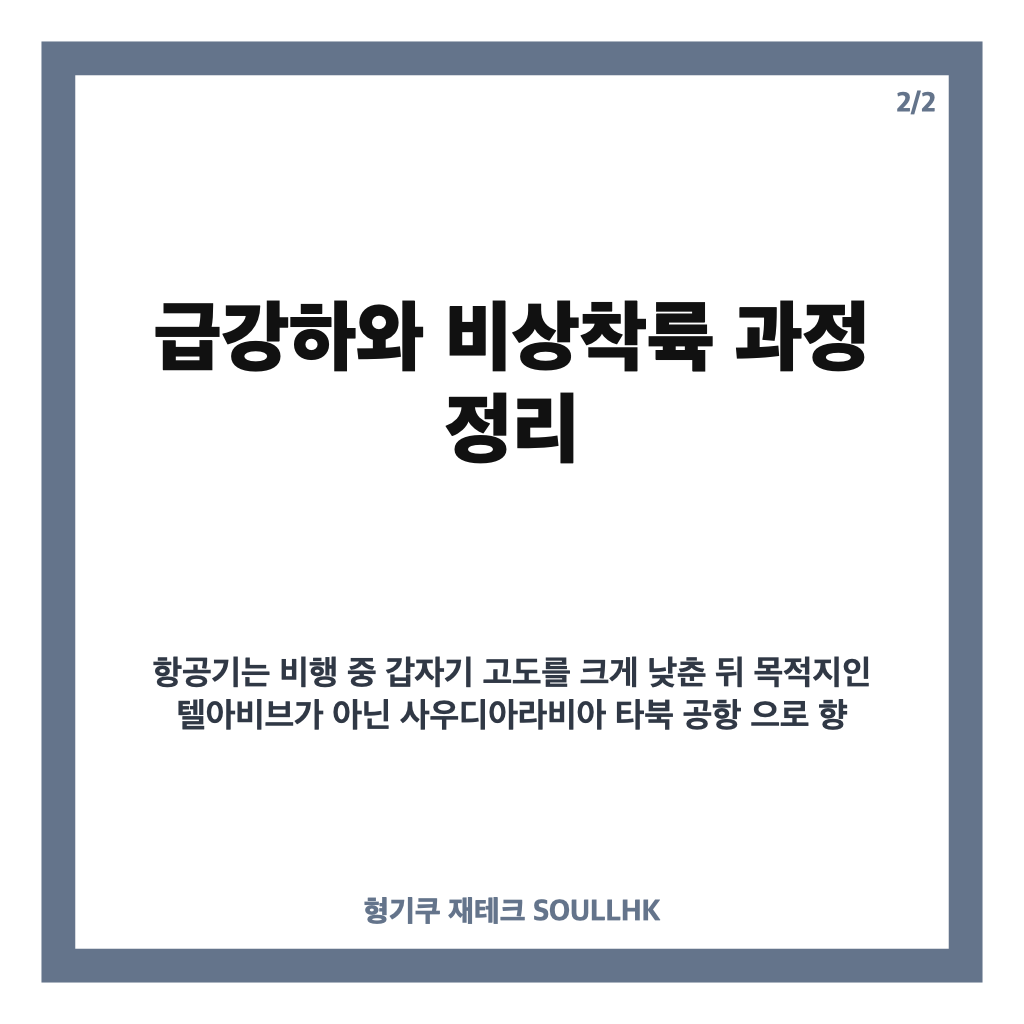 여객기 추락 시도, 조종석 흉기 공격 뒤 비상착륙 사건 정리 카드뉴스 3