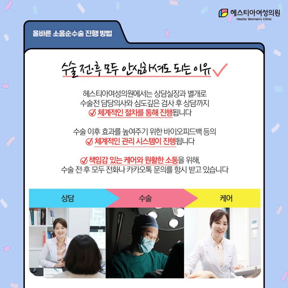 헤스티아 여성의원 수술 전후 안심하셔도 되는이유